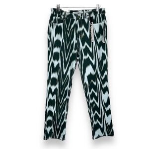 Jones New York Sutton Straight Loden Green Combo Slimming Jeans Women 12 NWT